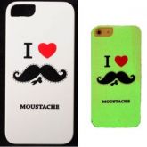 iPhone 5 elegante de plástico protetor coração e bigode.