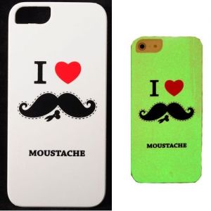 iPhone 5 elegante de plástico protetor coração e bigode.